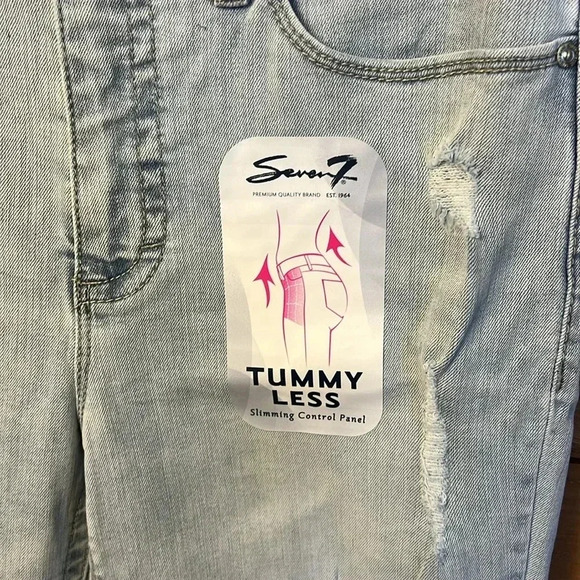 Seven womens jeans Tummy less slimming control panel 10 high-rise skinny distres - Picture 2 of 11